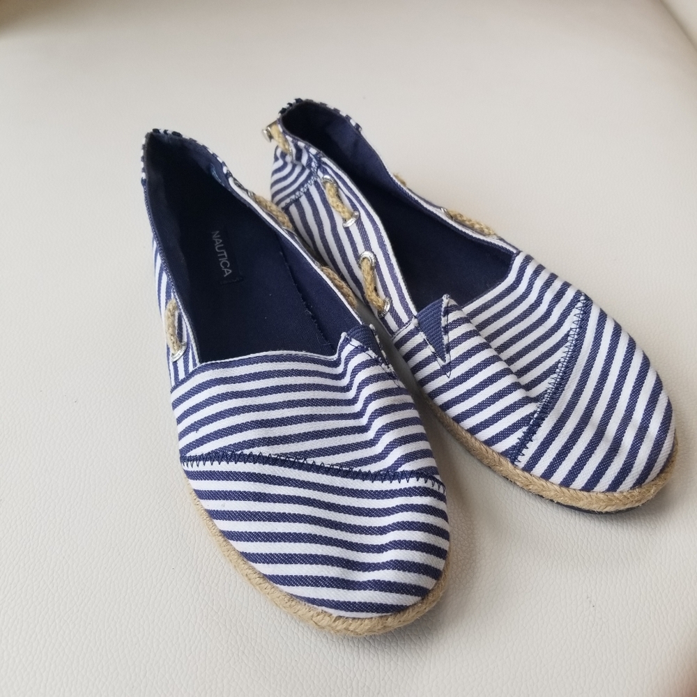 Nautica - Rudder 2 - blue & white striped espadrilles